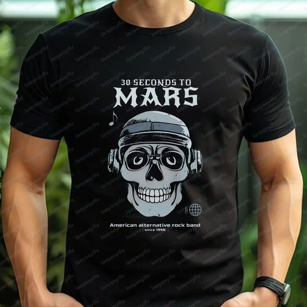 Thirty Seconds To Mars - Printed Long-Sleeved T-Shirt for Men and Women, Trendy Casual Design, Large Size