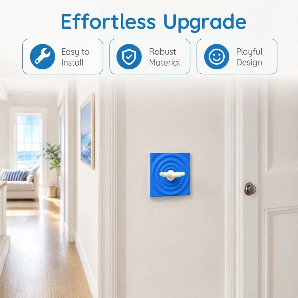 Creative Light Switch Guard Covers 3D Printed Ocean Theme Joystick Switch Stickers Protective Removable Switch Frame Cover