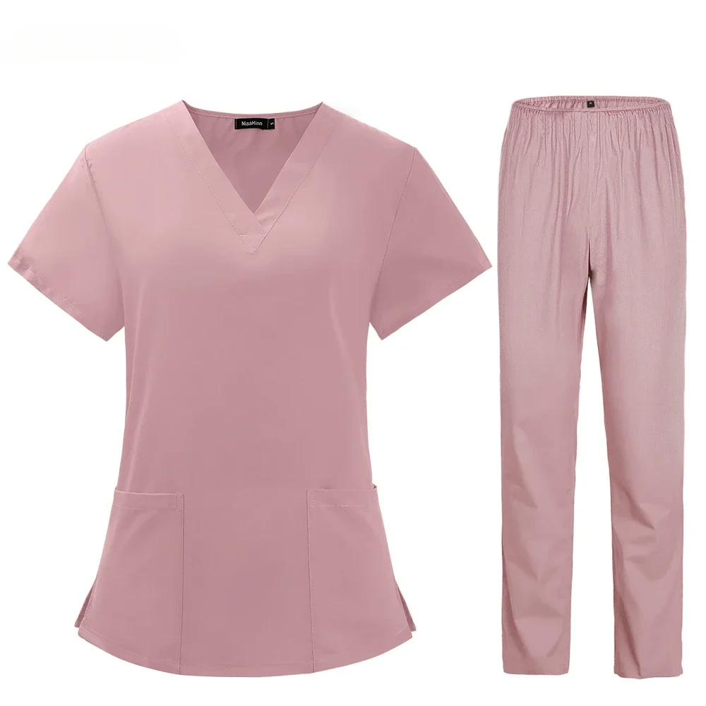 

Women Nurse Uniforms Thin and Light Fabric Short Sleeve Medical Clothes Scrubs Nursing Pants Elastic Medical Uniforms for Summer