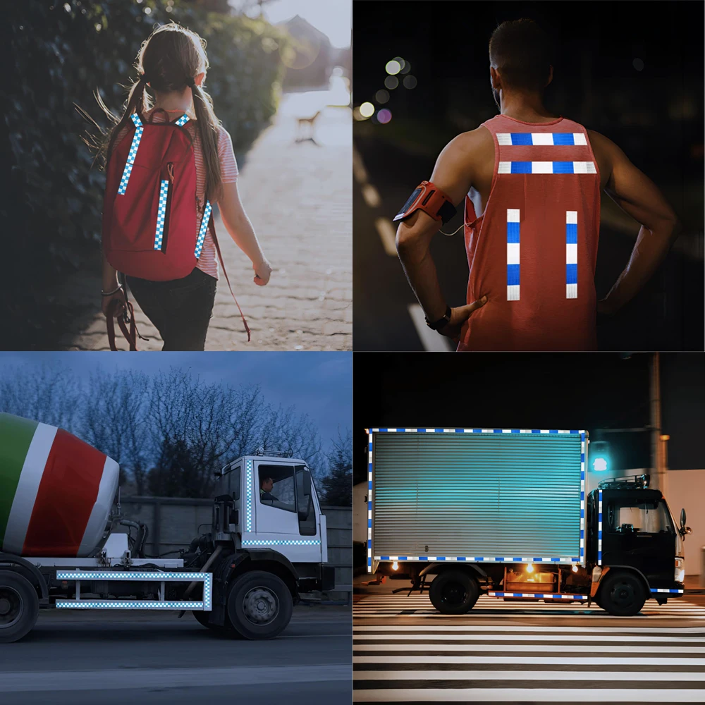 Autocollants Réflecteur Haute Visibilité Imperméable, 5cm x 25m/Rouleau, Autocollants Iode pour Rappel de Sécurité