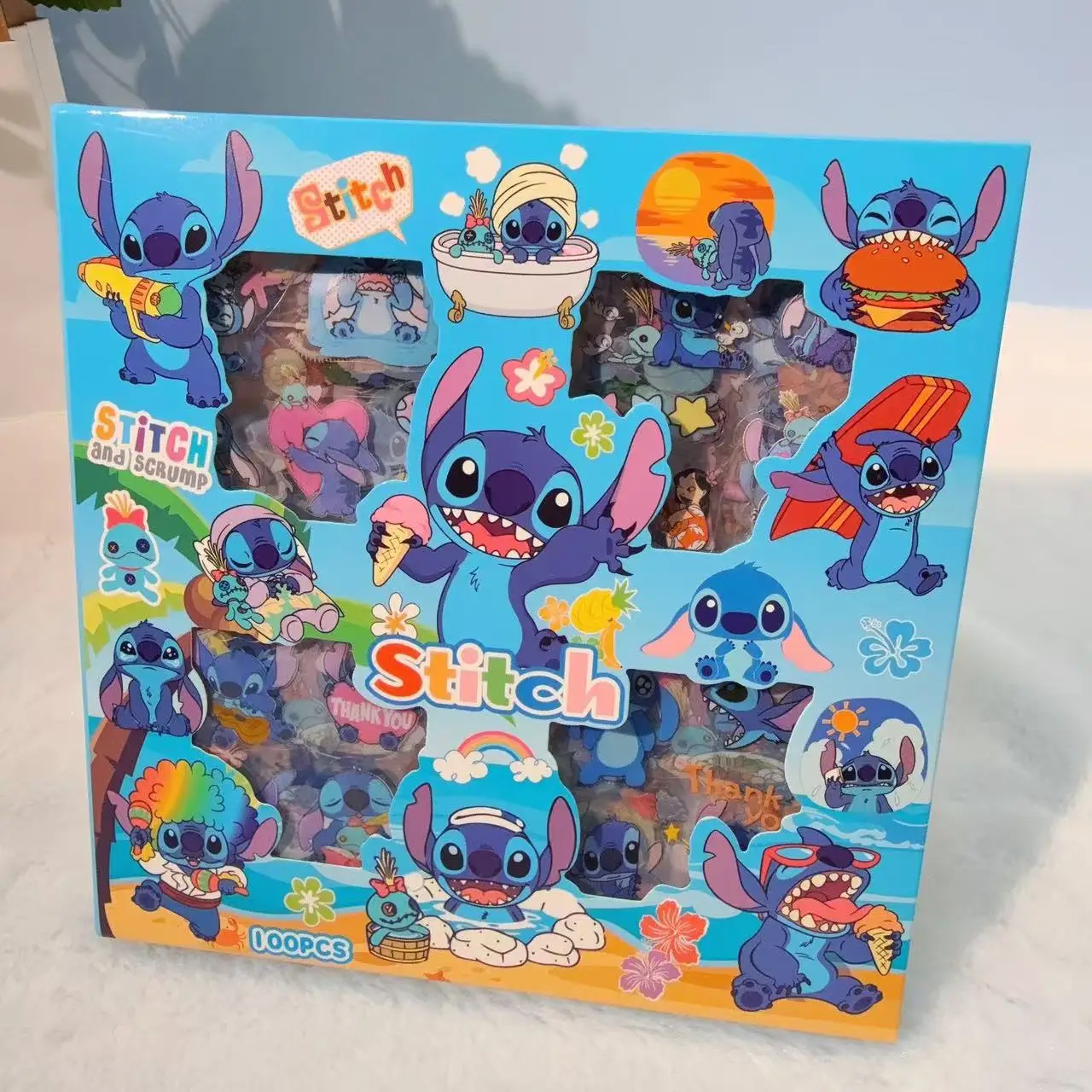 100 قطعة/صندوق ديزني المجمدة غرزة Kawaii ملصقات الأمتعة الكتابة على الجدران لعبة الشارات لاصقة تزيين هدية إغلاق ملصق #4
