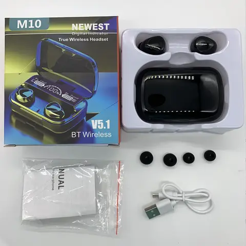 New Arrival M10 Earphone Wireless Headset High Quality Perfect Sound Earbuds Sports Game Music BT Headphone with Power Bank