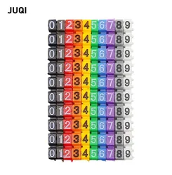 100PCS  M-0 0.75 to 1.5mm  snap on color Arabic numerals M Type category 5 clip on cable marker 0 to 9 Label Tube Cable Marker