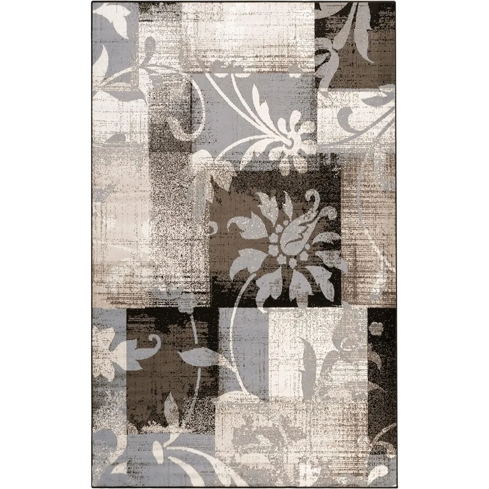 Superior Indoor Area Rug, Jute Backed, Perfect for Entryway, Office, Living/Dining Room, Bedroom, Kitchen, Floor, Modern Floral