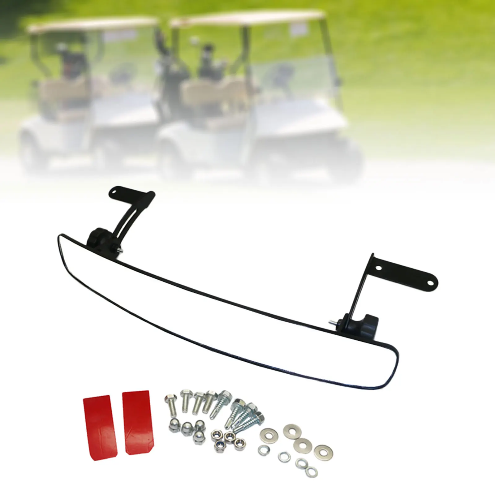 Golf Cart Rear View Mirror Accessories Assembly Easy Installation Convex Golf Cart Mirror Adjustable Rear View for Club Car