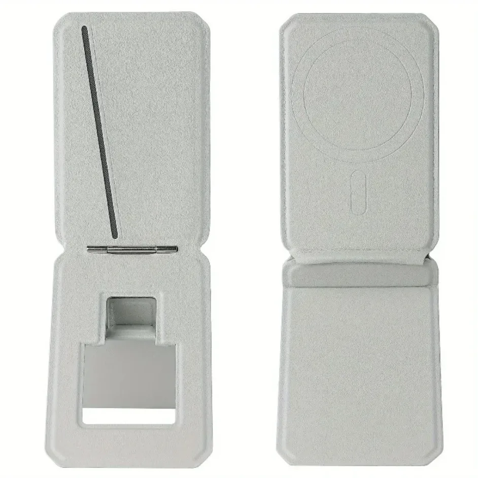 

Регулируемая подставка с отделениями для карт, тройной кошелек из искусственной кожи с магнитным держателем для телефона, многоугольная подставка для селфи в прямом эфире