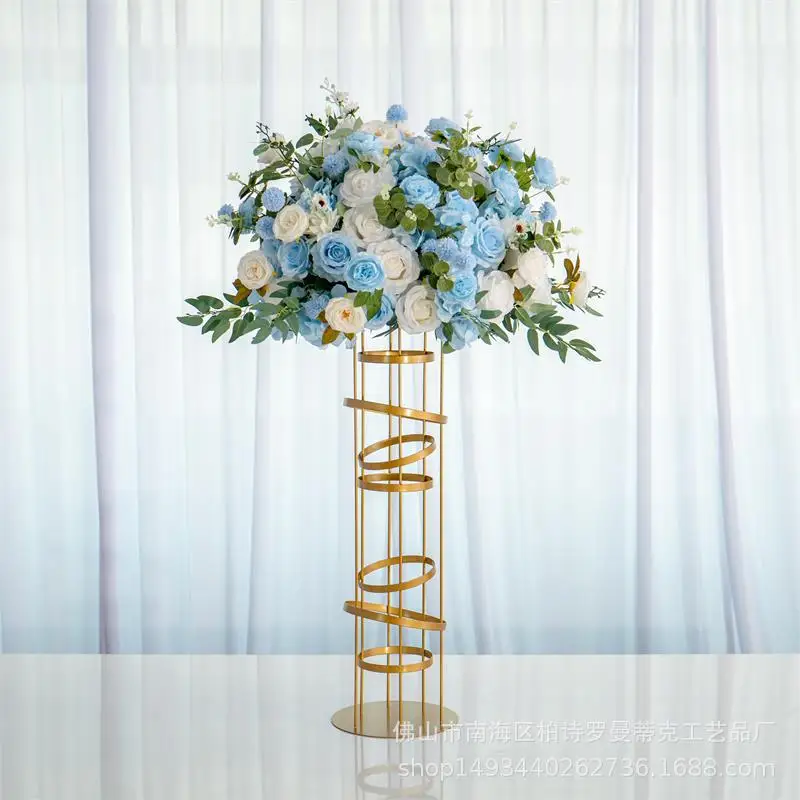 Hot-selling new wedding decoration props wrought iron flower stand ornament wedding main table center decoration flower tray