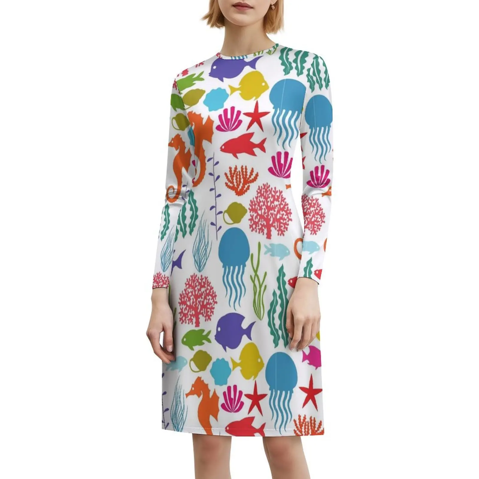 Tropical 08 Floral Smock Dress For Women Spring Summer Casual Dress For Party Tropic Pattern Tropical Vacation Summer Women's