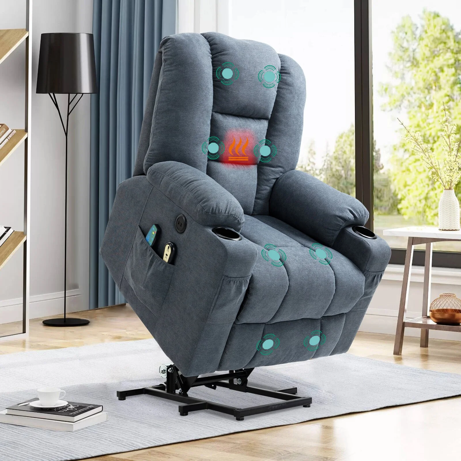 مسرح منزلي كهربائي كرسي كهربائي أوتوماتيكي لرفع الأرائك مجموعة كراسي الأثاث لكبار السن المساعدة في الالتقاط مع التدليك الحراري #2