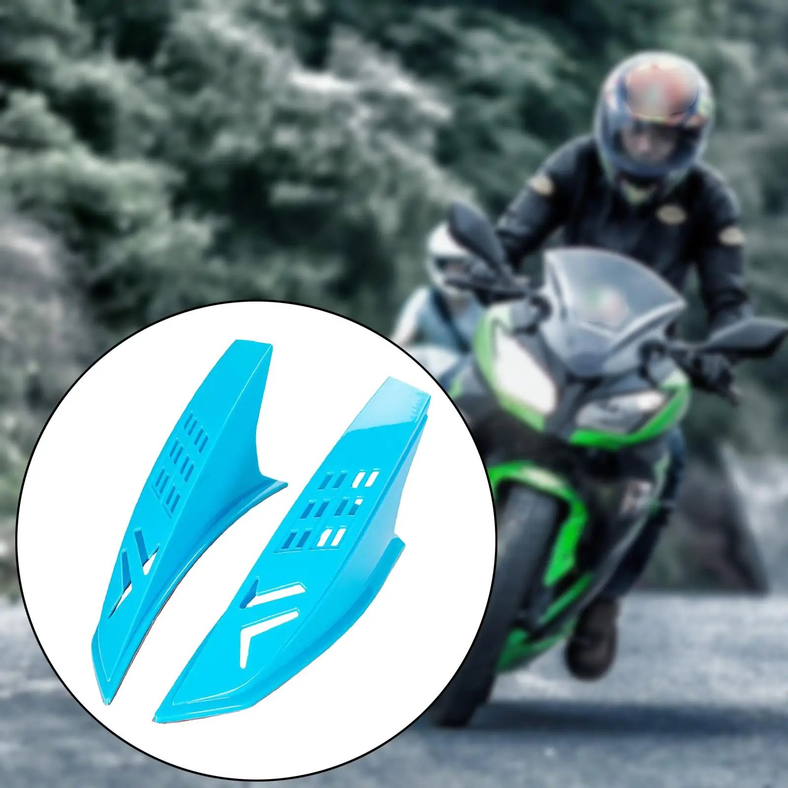 Helmet Horns Plastic Blue Decorative Ear Pieces for Extras for Motorcycle Helmet and Full Neck Protector