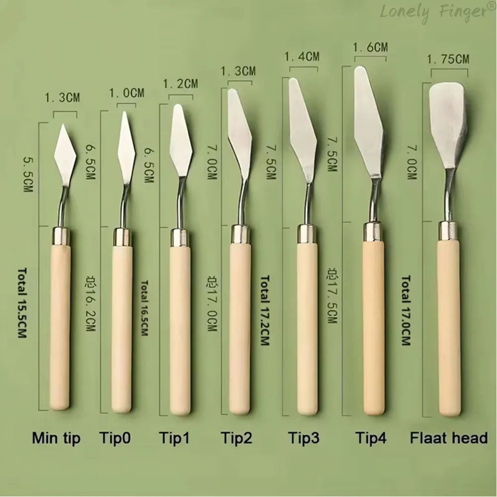 7Pcs Set Stainless Steel Oil Painting Knives, Artist Crafts Spatula, Palette Knife, Mixing Knife, Scraper Art Tools