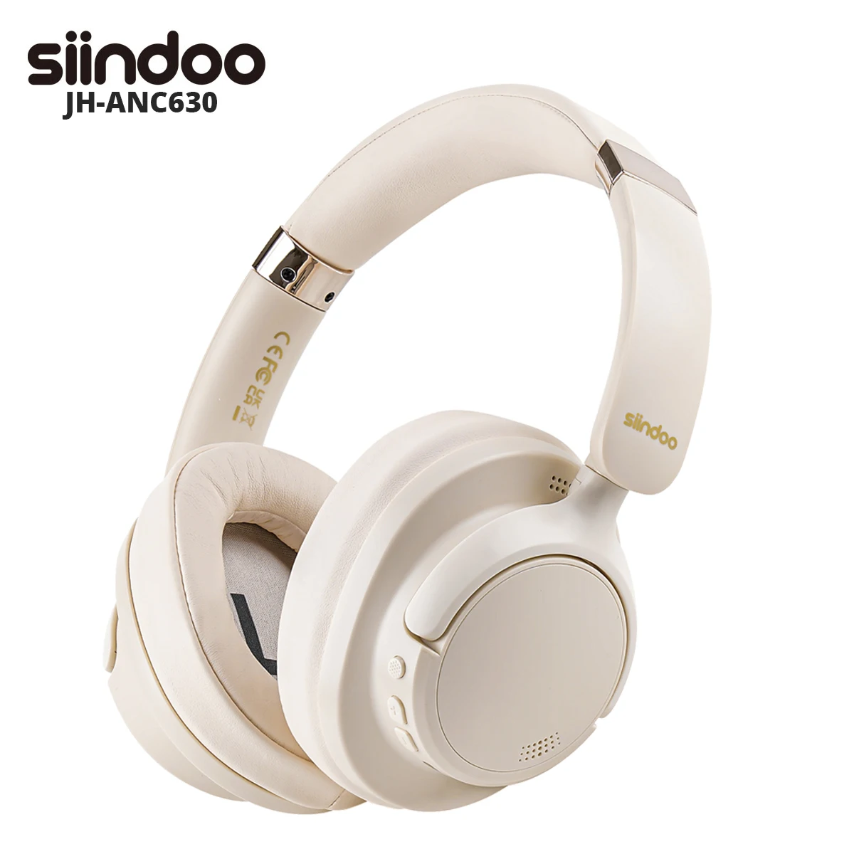 

Siindoo Newest JH-ANC630 Active Noise Cancelling Wireless Headphones Over Ear Bluetooth earphones with Mic 70H Playtime Black