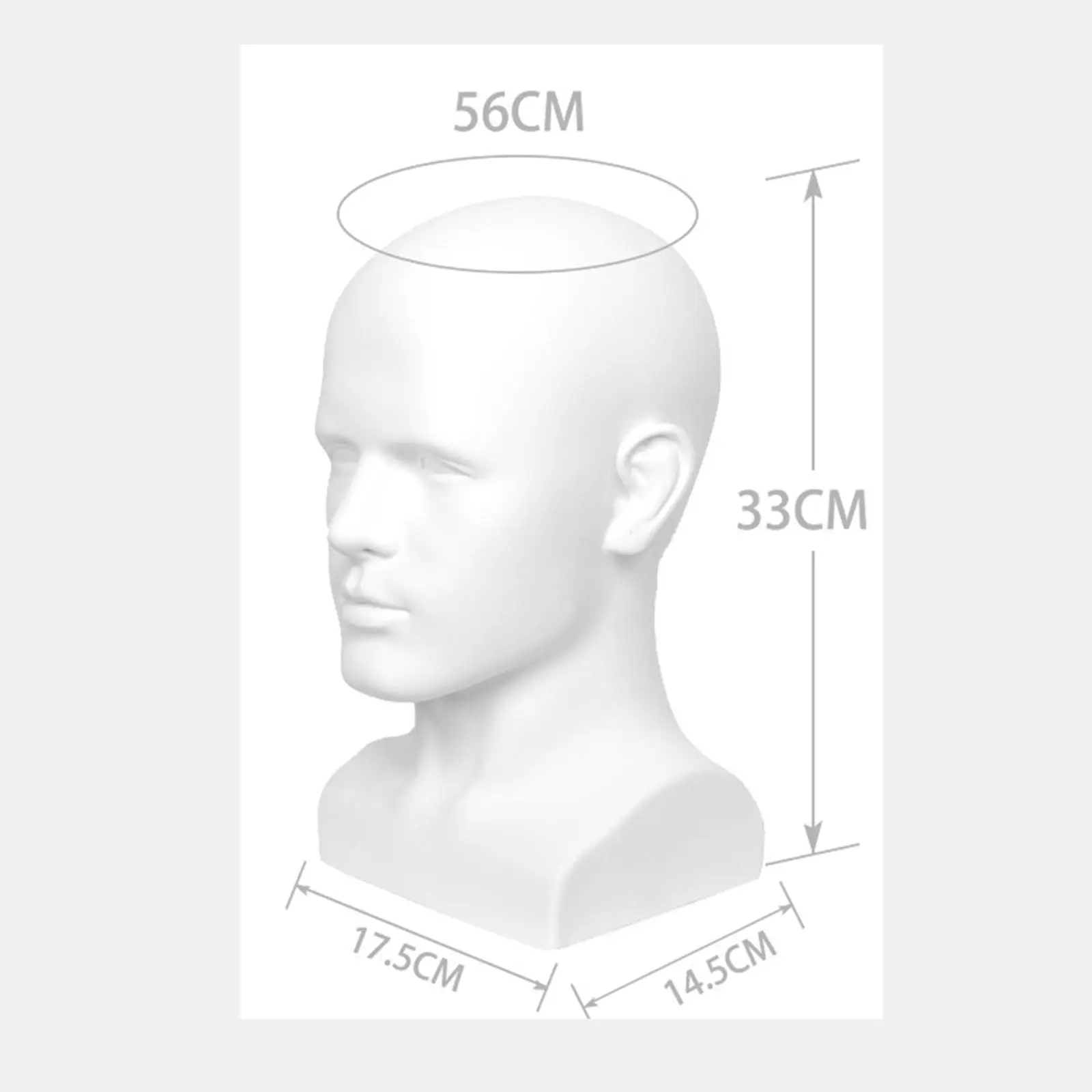 Kaal Mannequin Hoofd Mannelijke Pruik Display Model Multifunctionele Hoed Display Rack Oefenpop Hoofd voor Headset, Kapsalon, Winkel, Tafelblad