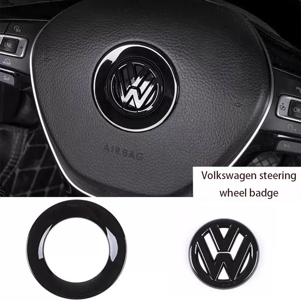 Car Steering Wheel Sticker ABS Auto Emblem Badge Decoration For Volkswagen VW GTI Passat B6 Golf 4 Polo Jetta Beetle Tiguan CC