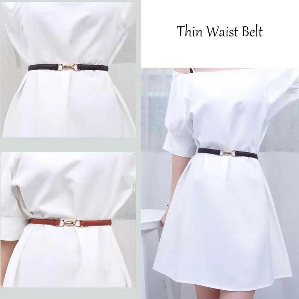 

Золотой цвет с пряжкой, регулируемый декоративный ремень из искусственной кожи, узкие поясные ремни, женский тонкий ремень, пояс