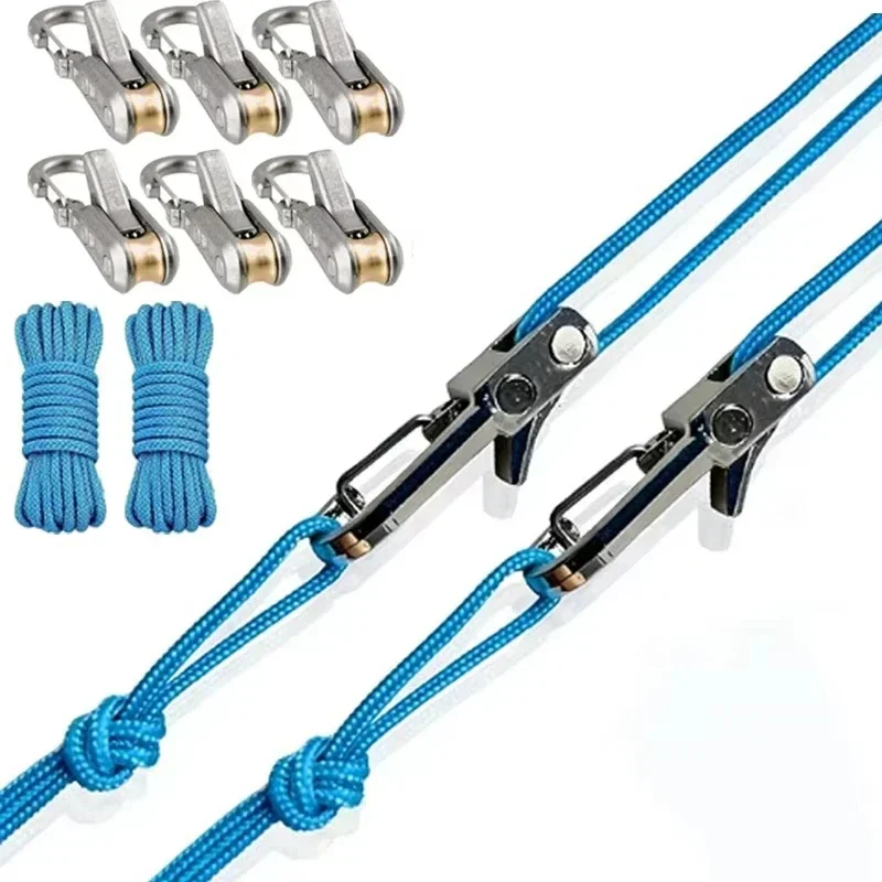 Rope Tightening Tool Tensioner Heavy-Duty Retractable Tie Down Rope for Camping Tarp Hammock Boating & Outdoor Gear Securing New