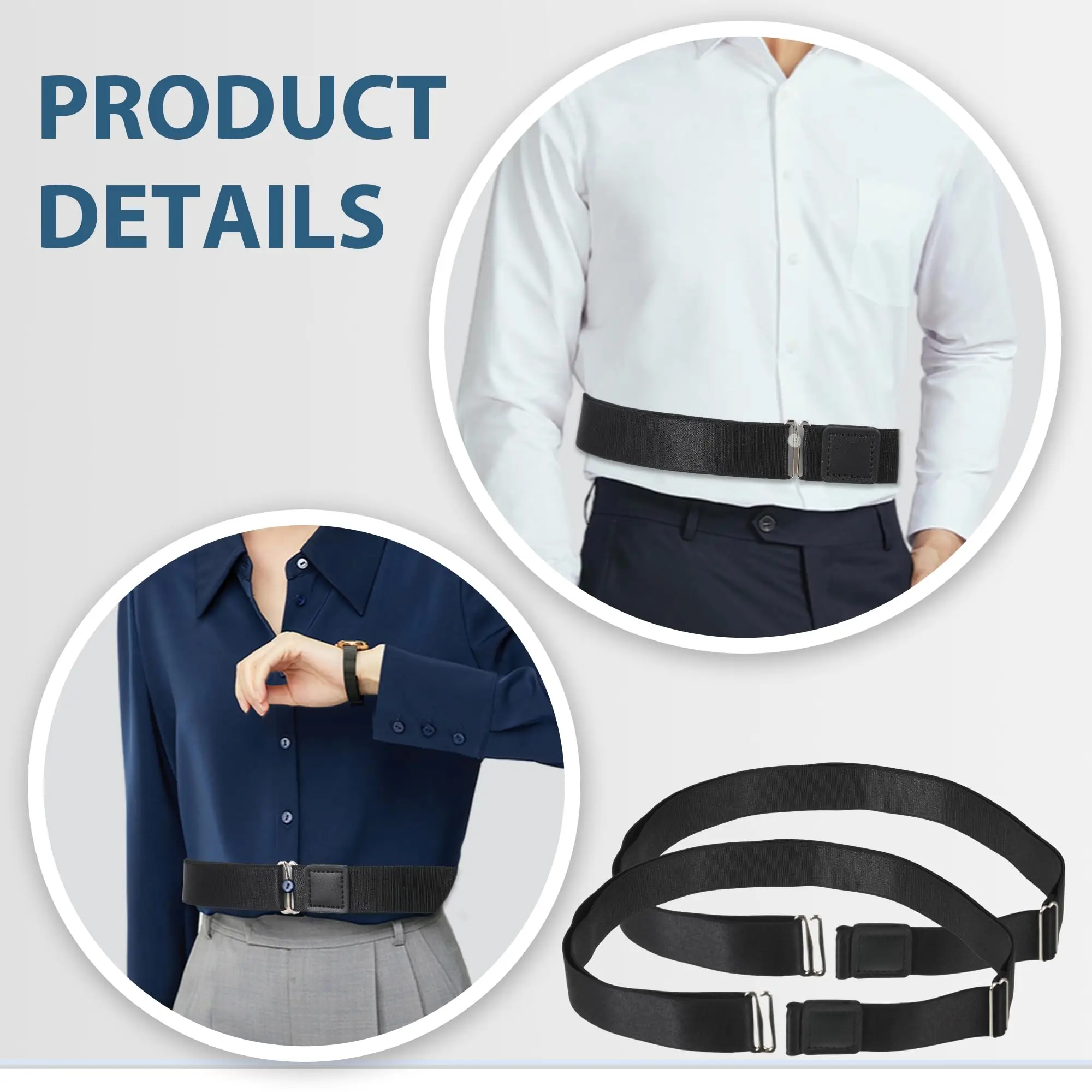 2piece Easy To Shirt Stand Decent Image And Hook And Loop Closure Materials Waist Binding Shirt Stays