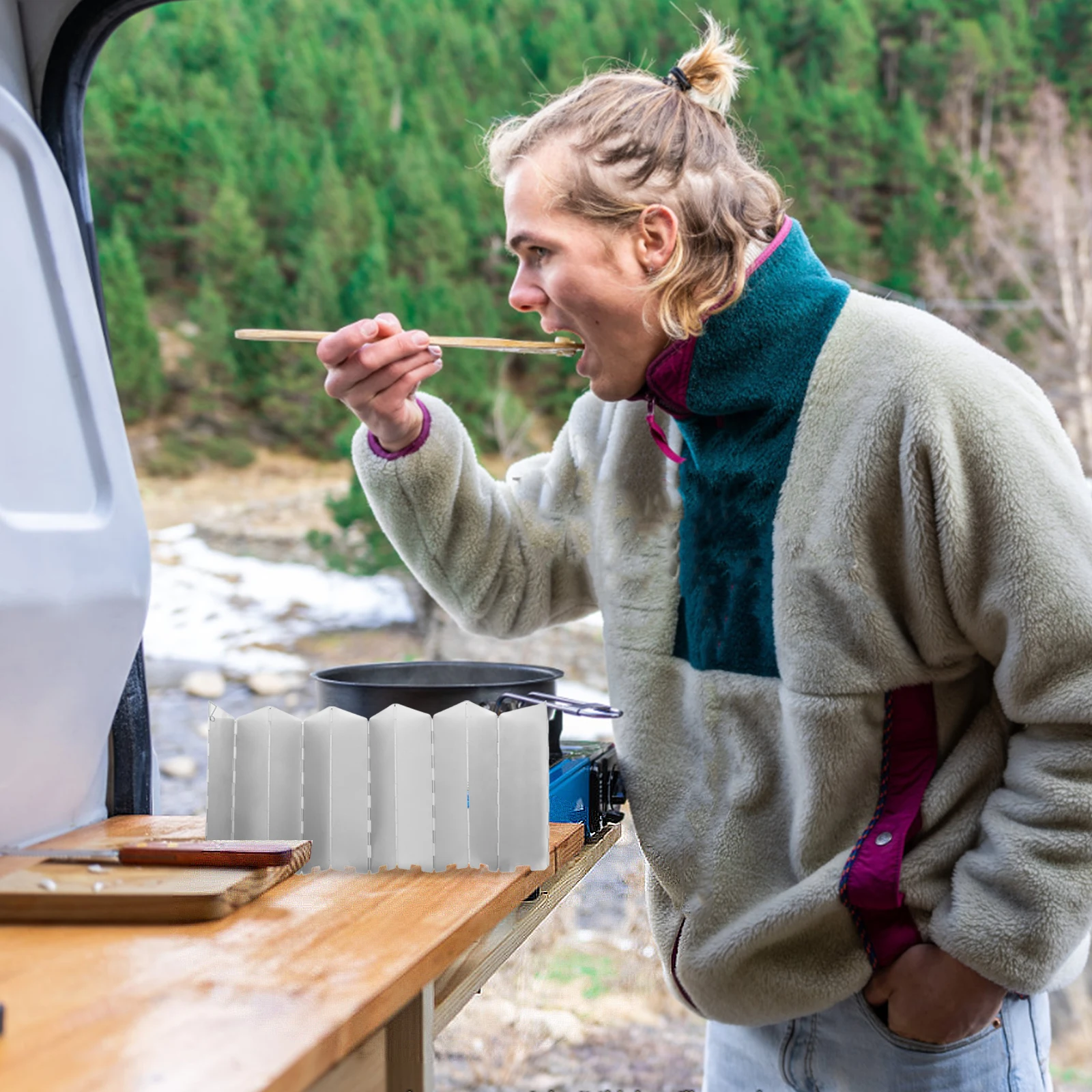 

Outdoor Heater Foldable Shield Aluminum Alloy Camping Windscreen Gas Stove Accessories Patio Reflector Propane Heat Shield