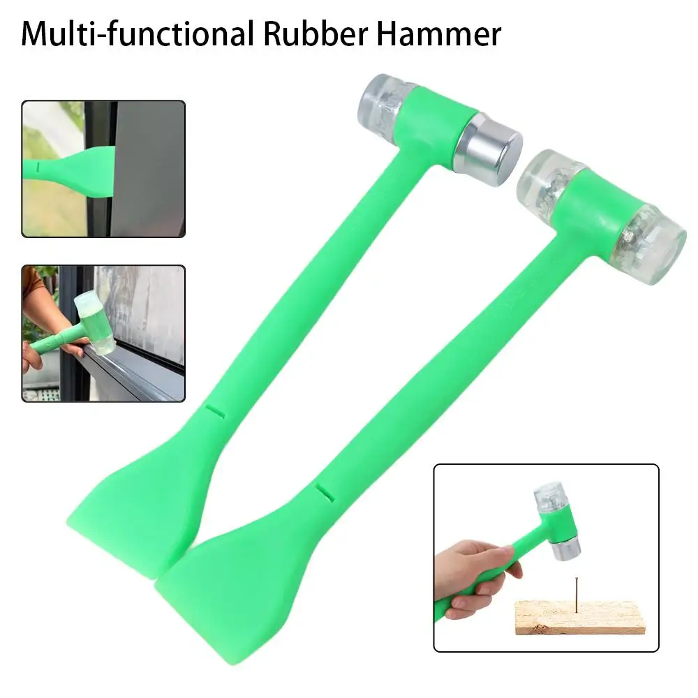 

With Shovel Head Rubber Hammer Ergonomic Handle Sturdy Double-Faced Hammer Multi-functional Detachable Iron Head Hammer