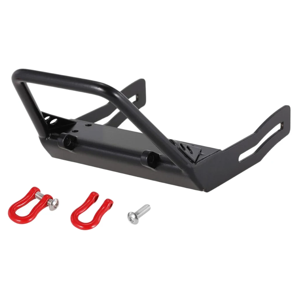 1pc Steel Front Bumper Trapezoid Bull Bar w/ Shackles for RC 1:10 Car Parts