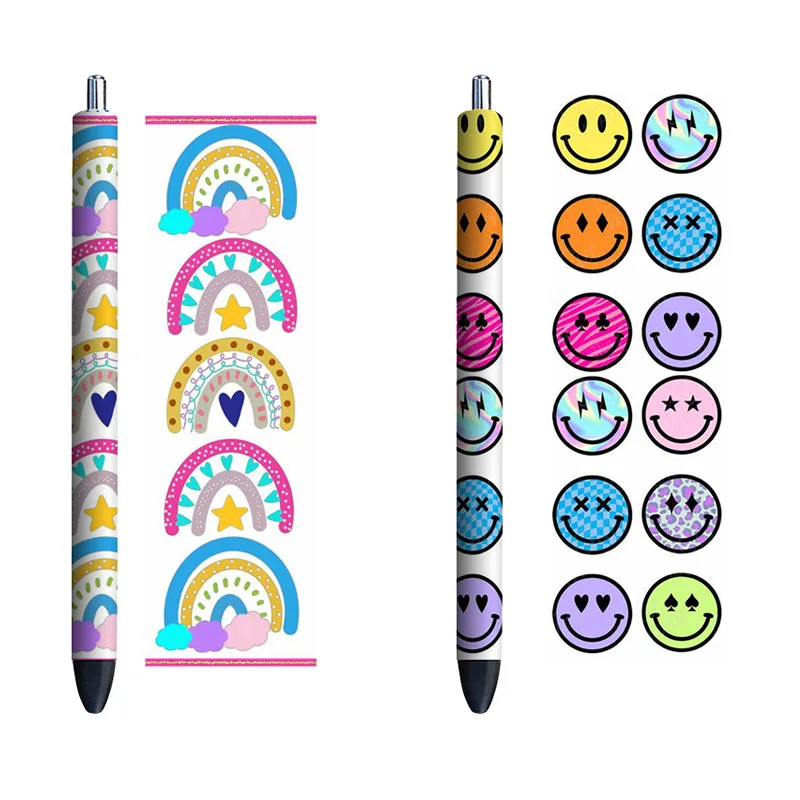 112pcs Factory Wholesale Customize UV Dtf Pen Wraps Transfer Decals for Ballpoint Pens Stickers