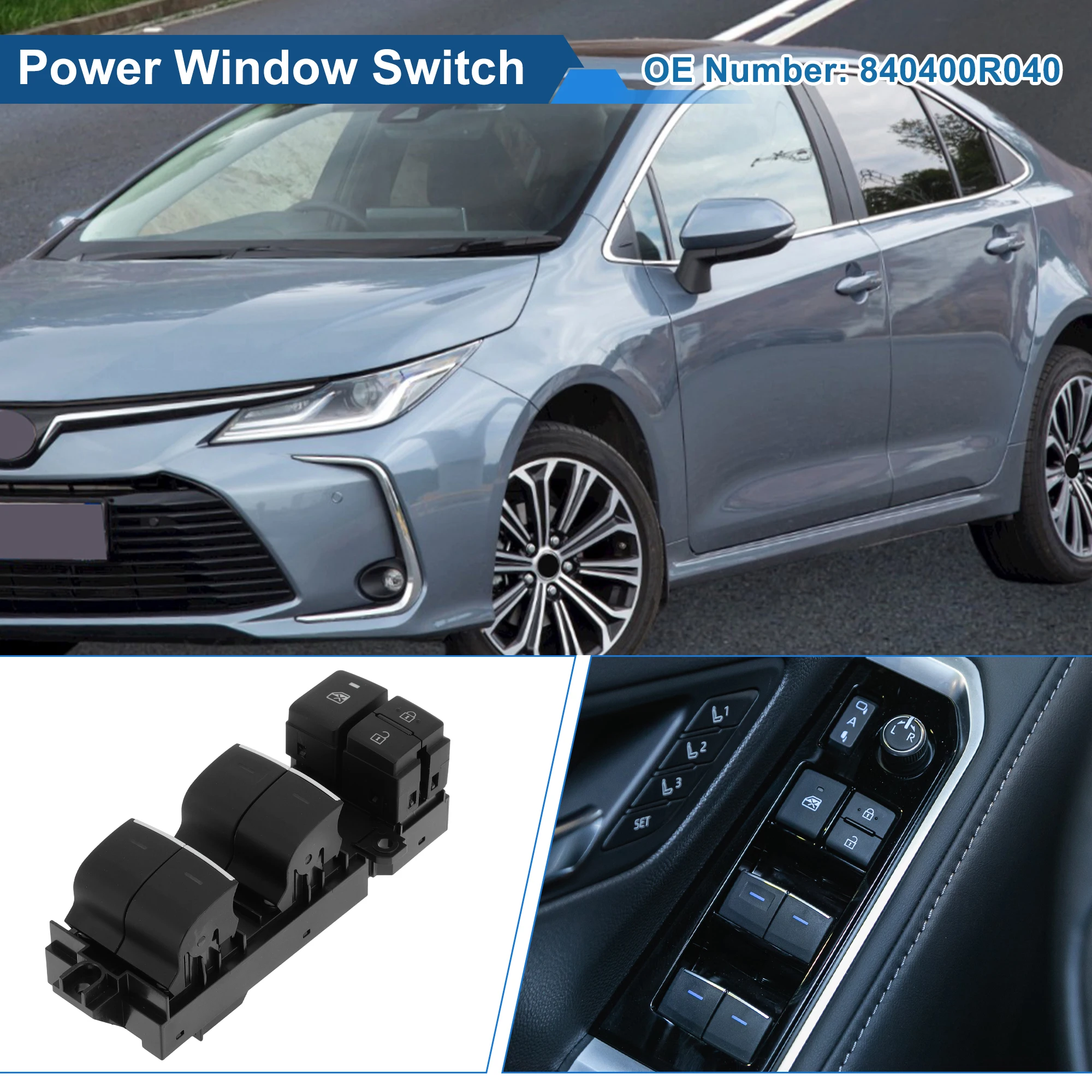 

UXCELL передний левый переключатель стеклоподъемника со стороны водителя для Toyota Corolla No 840400R040
