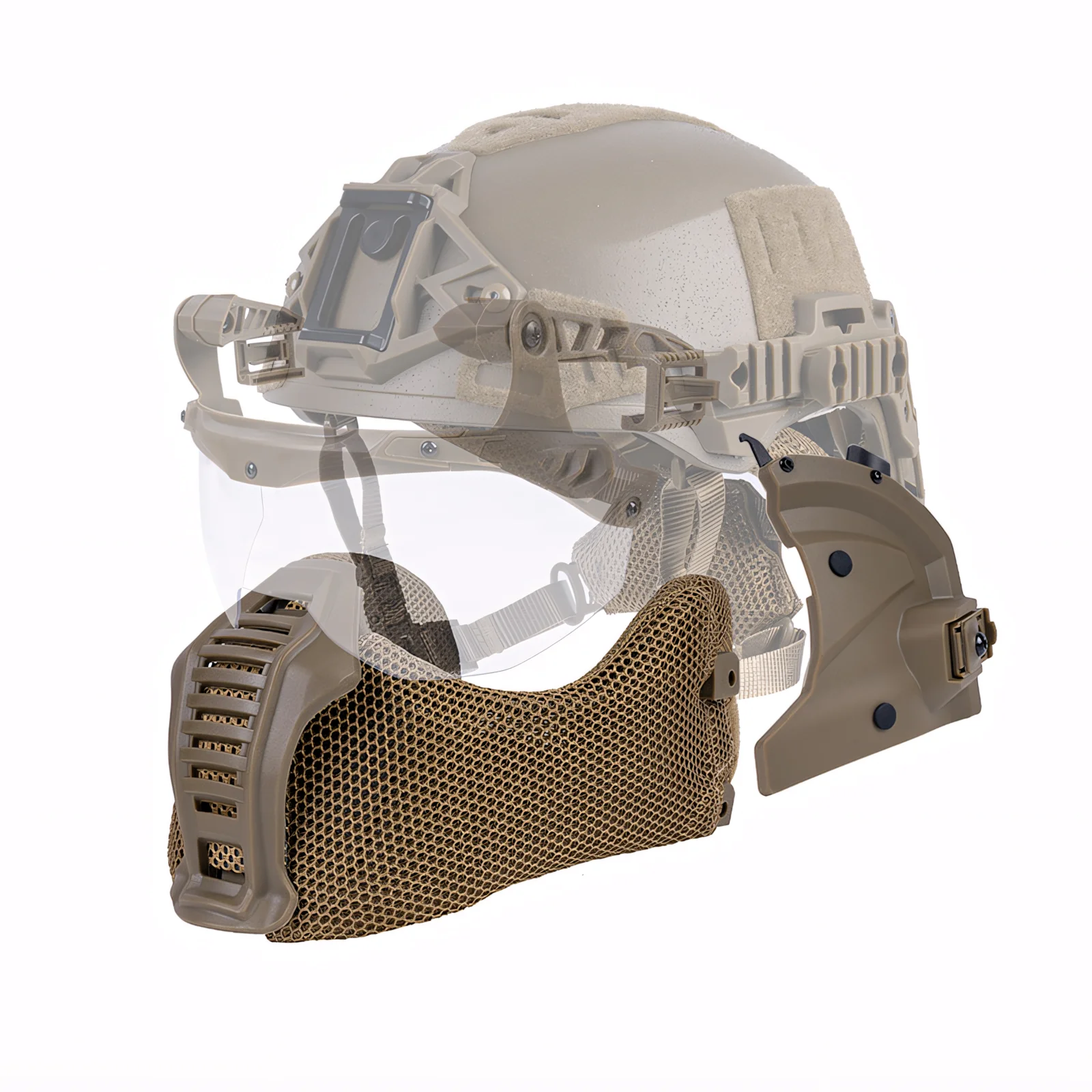 Wosport Wendy 3.0 Helmet Mouthguard, Nylon Mouth and Ear Protection, Training & Full Protection Helmet Accessory for Airsoft