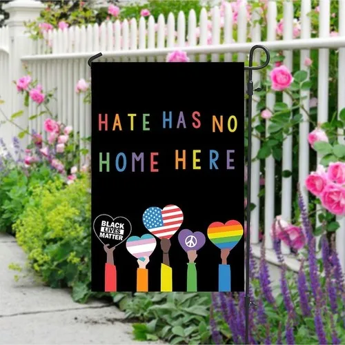 Personalized Hate Has No Home Here Garden Flag, LGBT Support House Flag, Pride F UUI GGX