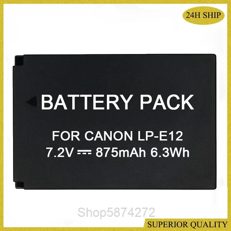875mAh LP-E12 LPE12 LP E12 Camera Battery For Canon EOS M10 Kiss X7 Rebel SL1 EOS 100D DSLR Battery L50 Battery
