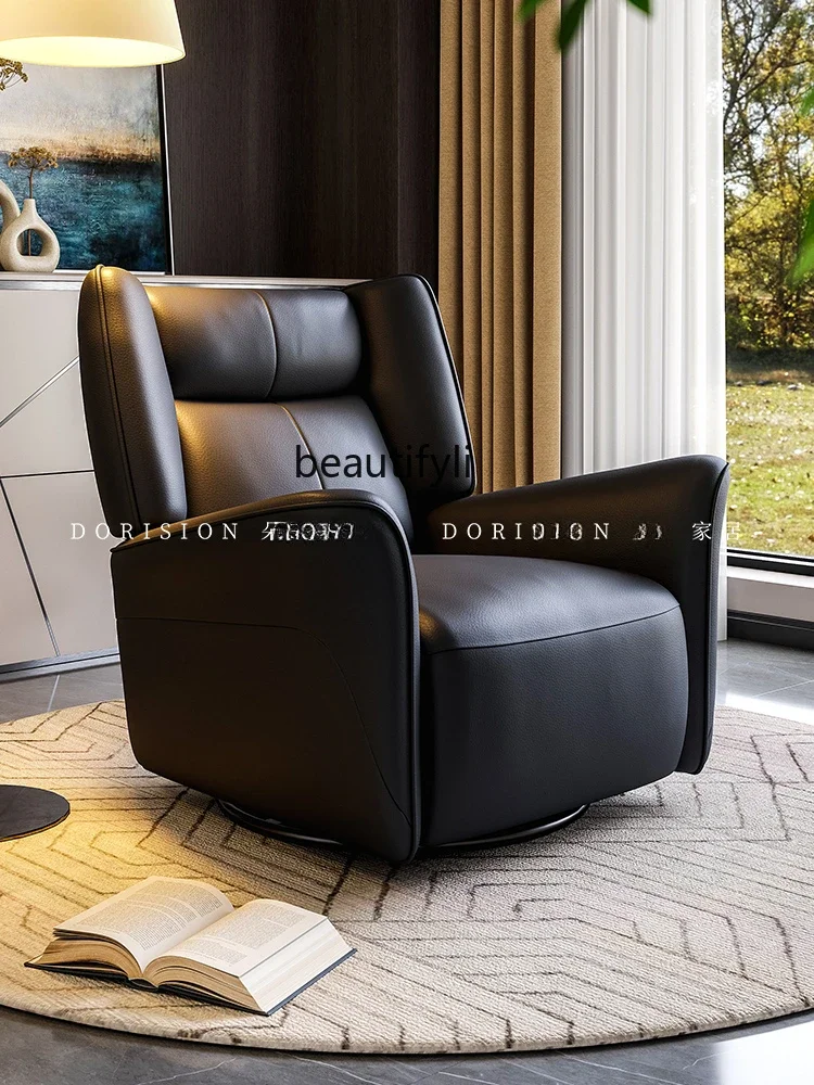 cc182Italian light luxury first layer cowhide multi-functional massage sofa chair single sofa living room leisure leather reclin