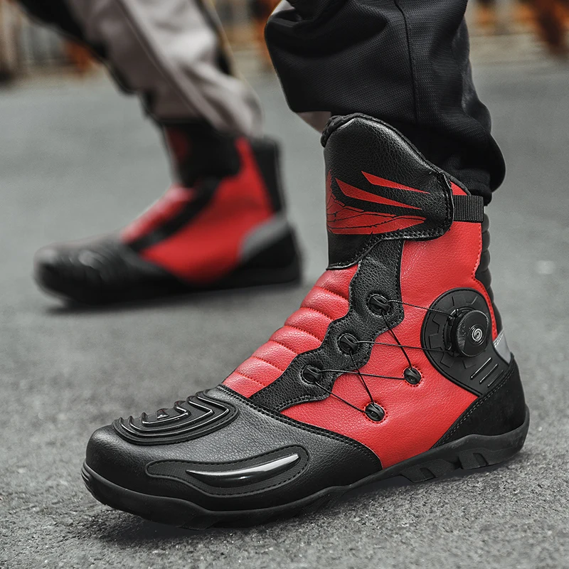

Мотоциклетные профессиональные защитные ботинки для верховой езды, четырехсезонные новые повседневные модные противоскользящие мужские уличные мотоциклетные ботинки