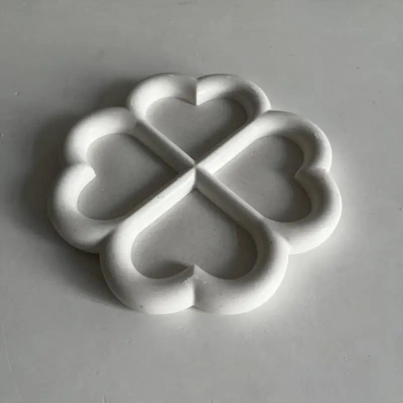  Creative Silicone Display Tray Mold Silicone Casting Mold for Heart Clovers Shaped Trinkets Plates Home Decoration