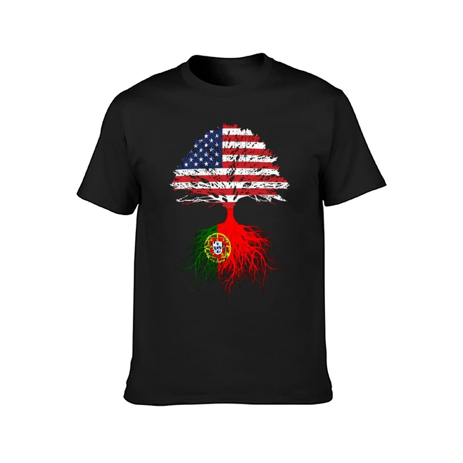 Portuguese Roots,Portuguese American, Portugal Grown, Portugal USA Flag,Design Art Gift Men Women Youth Family T-Shirt