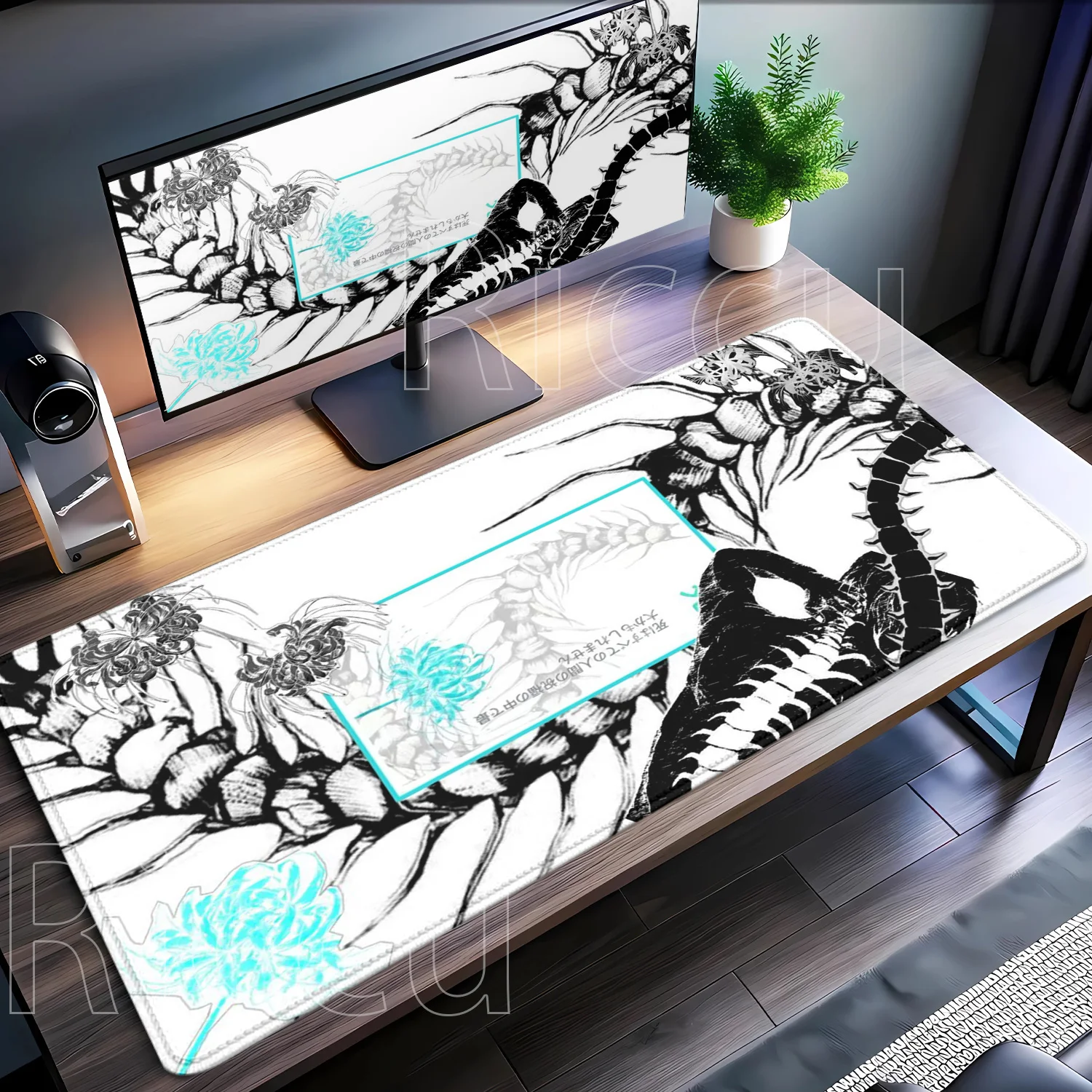 Mousepad HD printing Gaming black white Pattern Art Non-slip base esports Keyboard Mouse Pad Anime kawaii overlock XXL Desk Mat