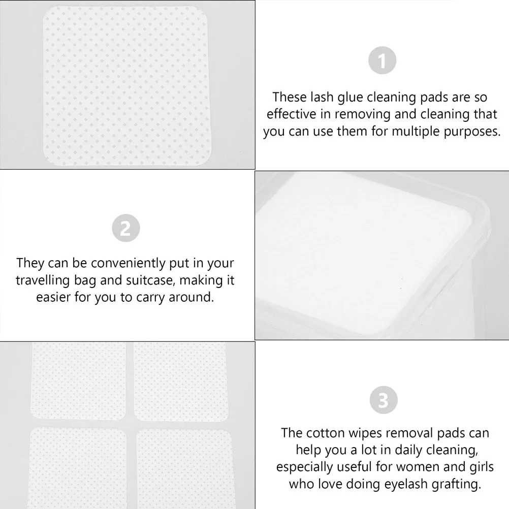 800 قطعة رمش الغراء إزالة منصات آمنة القطن مناديل التنظيف لصالون رمش تمديد الغراء منظف الزجاجات صالون المهنية