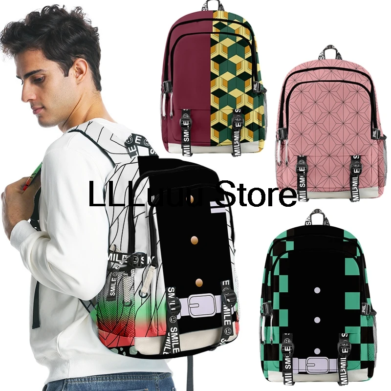 3D Anime Devil Hunter Cosplay Oxford School Bag  Backpack Tomioka Giyuu Girls Travel Bag Mochila Notebook Bags