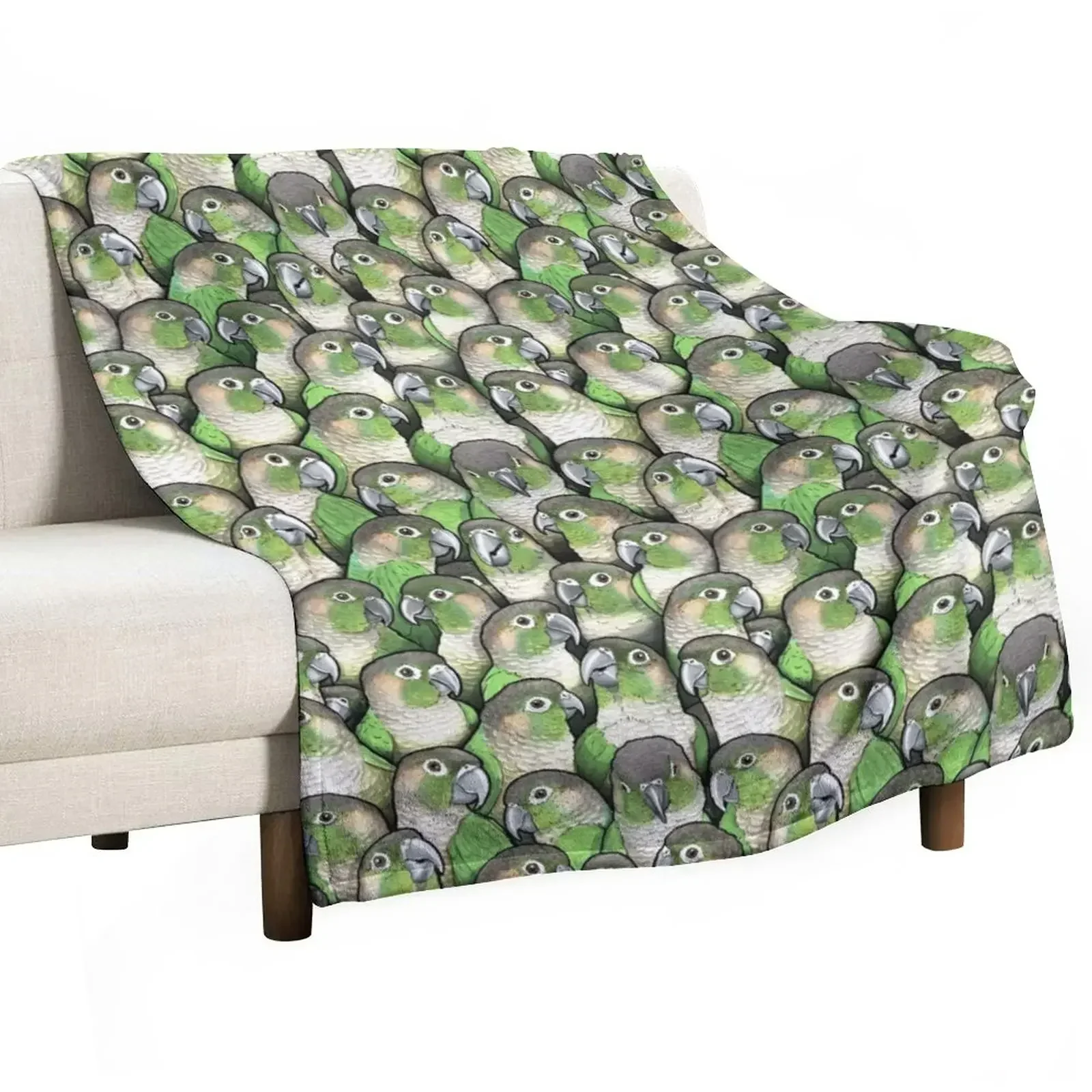 Green-cheeked Conures Throw Blanket Personalized Gift Single Cute Plaid Polar Blankets