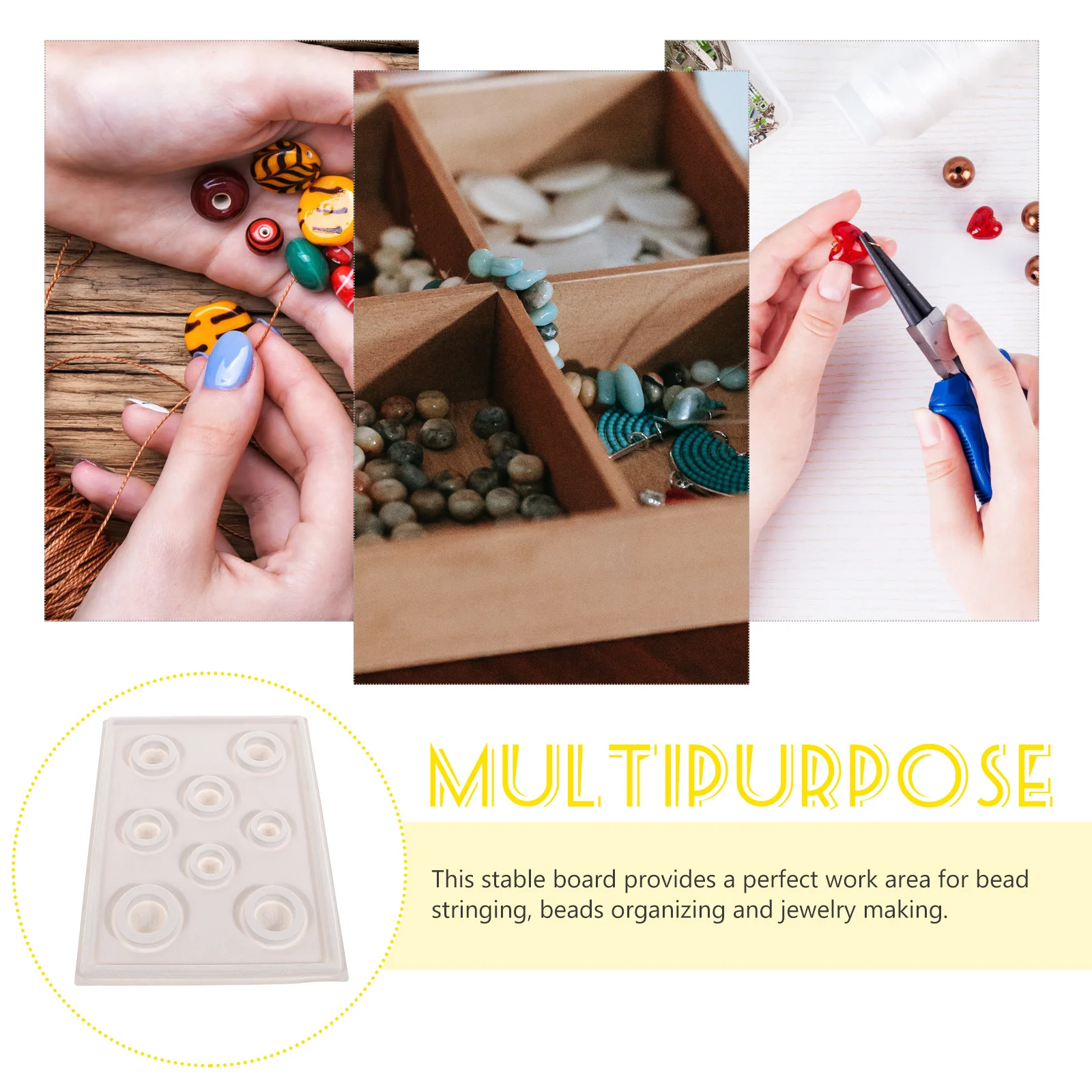 

Jewelry Bead Design Board Tray for Bracelet Crafting Beading Supplies Bead Jewelry Making Tool Bracelet Measurement Board Tray