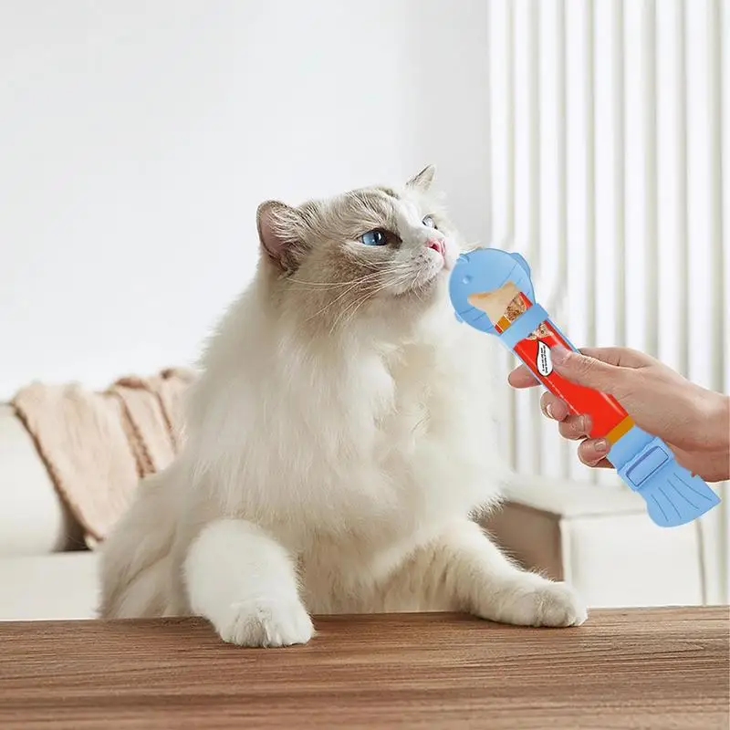 Cat Strip Feeder Pet Food Mixing Spoon Squeezable Creamy Treat Spoon Cat Wet Treats Dispense Spoon Intelligent Food Dispenser