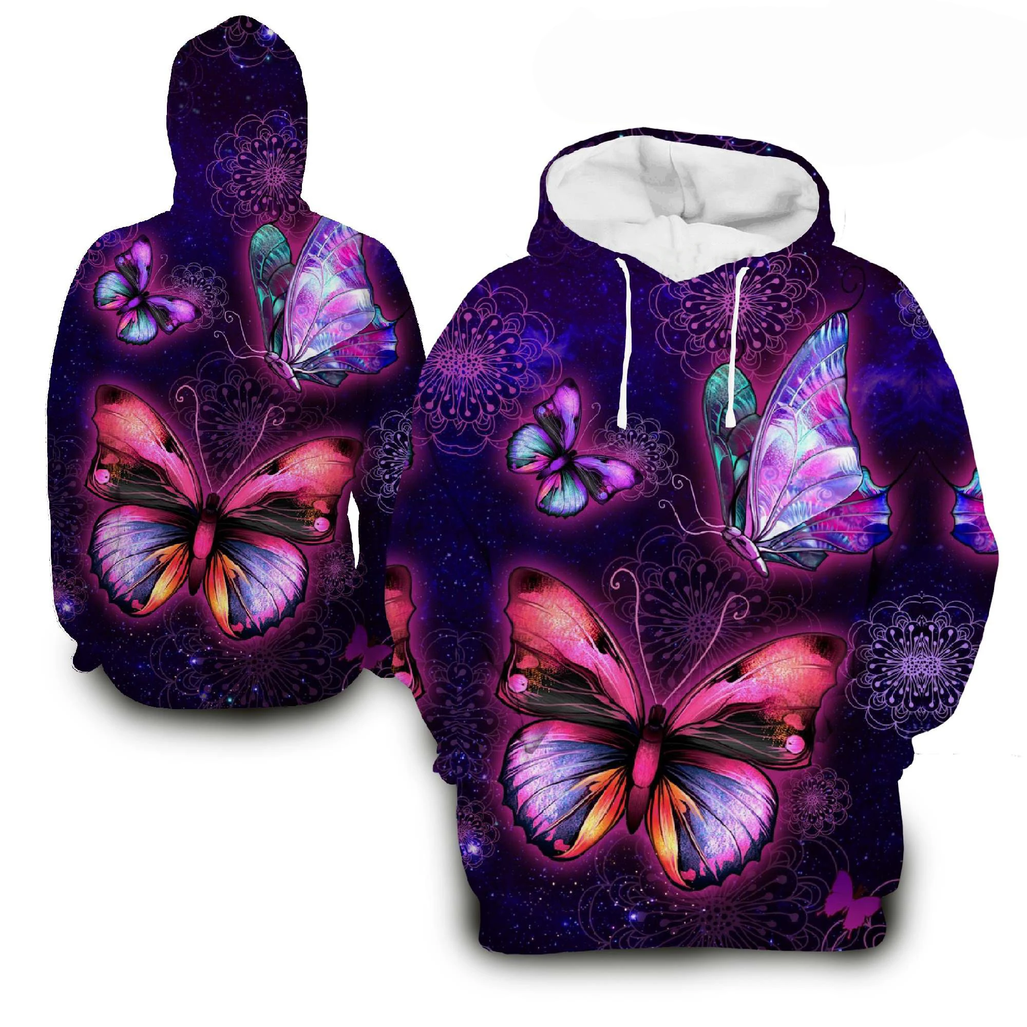 Dream Catcher Pattern Hoodies Butterfly 3D Print Women Hooded Sweatshirts Streetwear Pullovers Tracksuits Female Unisex Clothing