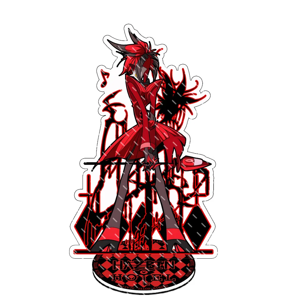 Hazbin Anime Zubehör Alastor Figur Acryl-Ständer Angle Dusk Stehende Platte Szene Alastor Sexy Junge Acryl-Ornamente Spielzeug