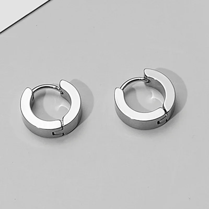 4 Pairs Punk Steel-color Stainless Steel Cross Earrings Studs For Men/Women Street Cross Punk Gothic Fake Earrings Jewelry Gift