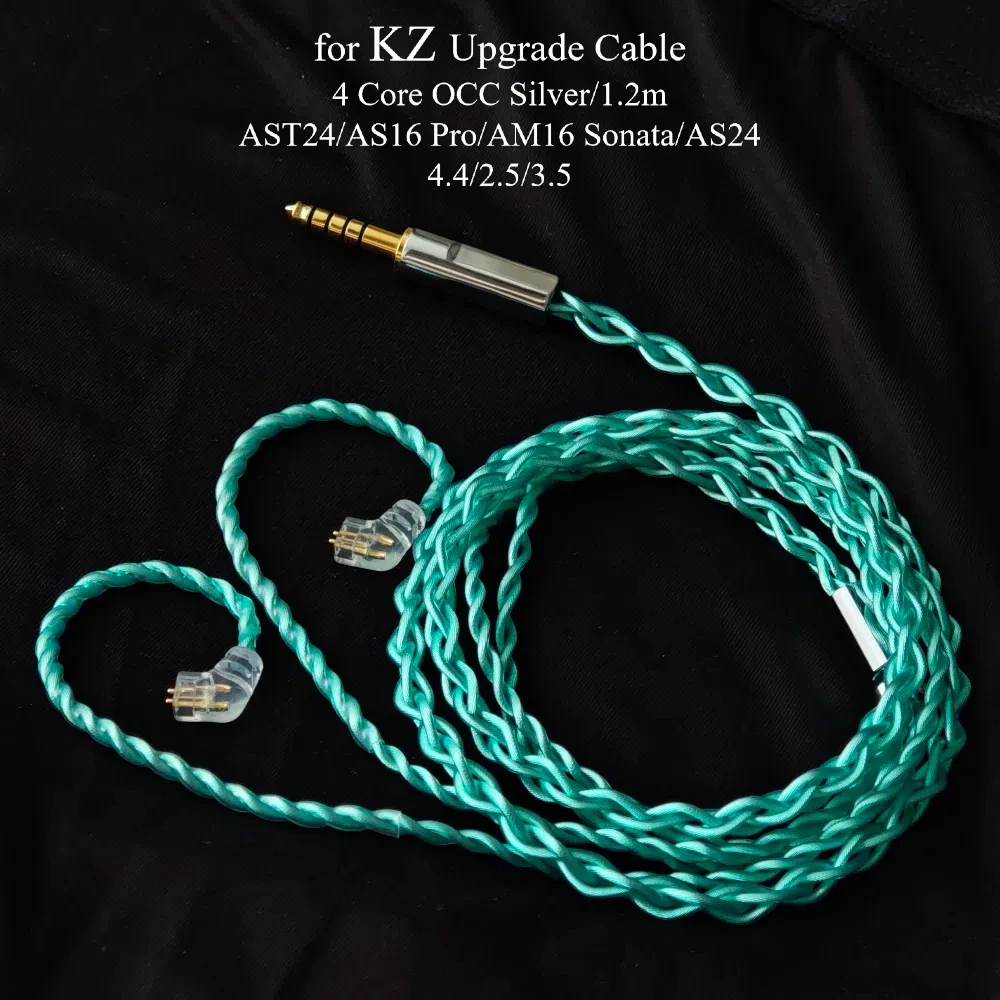 для 4-жильного коаксиального кабеля KZ AST24/AS16 Pro/AM16 Sonata/AS24, 4,4 мм, сбалансированный, посеребренный, OCC