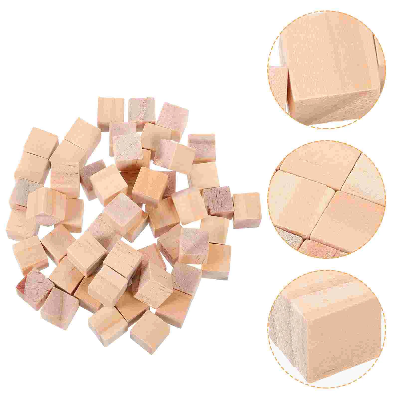 

100 Pcs Solid Wood DIY Building Blocks Square Volume Mini Handmade 100pcs Toys Educational Plaything Wooden