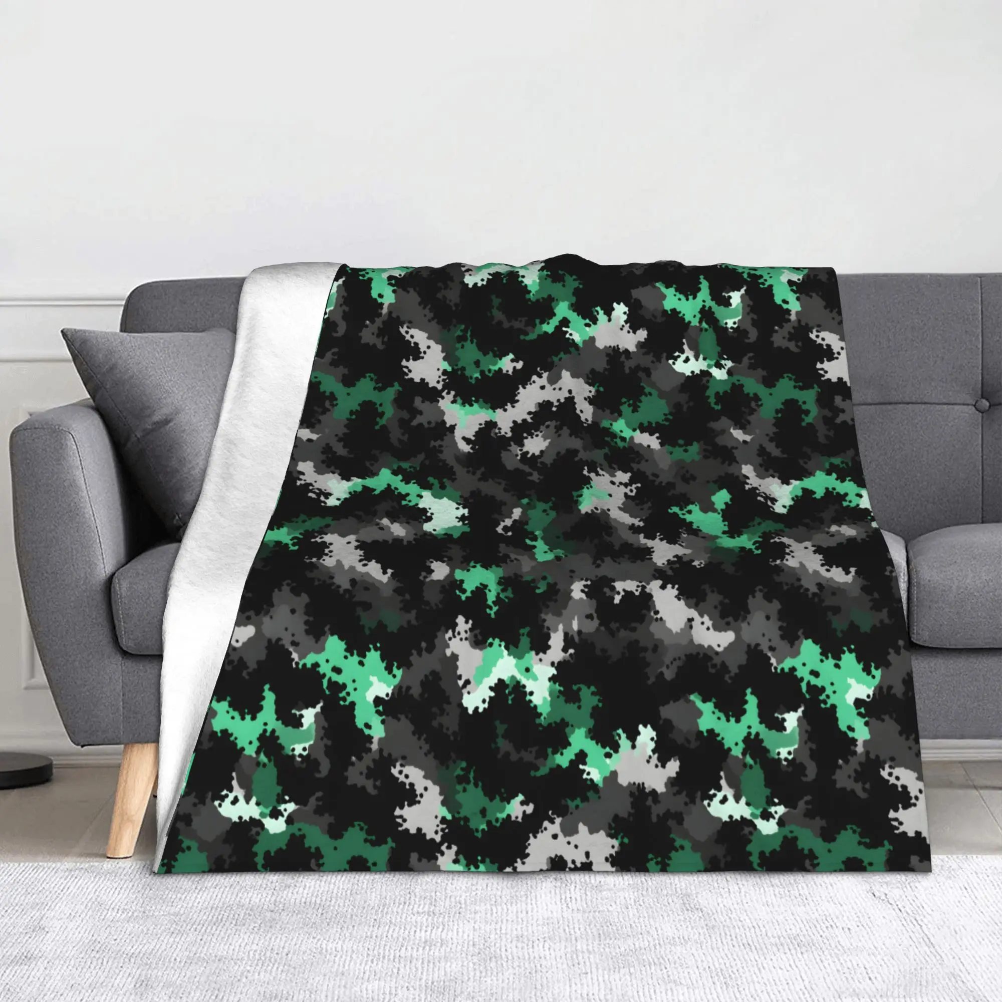 Camo Camouflage Blankets Fleece  Textile Decor  Ultra-Soft Throw Blankets for Bed Plush Thin Quilt