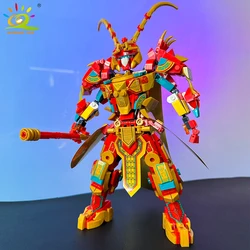 HUIQIBAO Moc Monkey King Series Wukong Mecha Building Blocks Bricks Assembling Construction Toys for Children and Boys Gifts