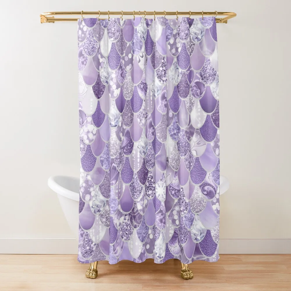 

Pastel Purple Mermaid Scales Pattern Shower Curtain Bathroom For Shower In The Bathroom Transparent Bathroom Shower Curtain