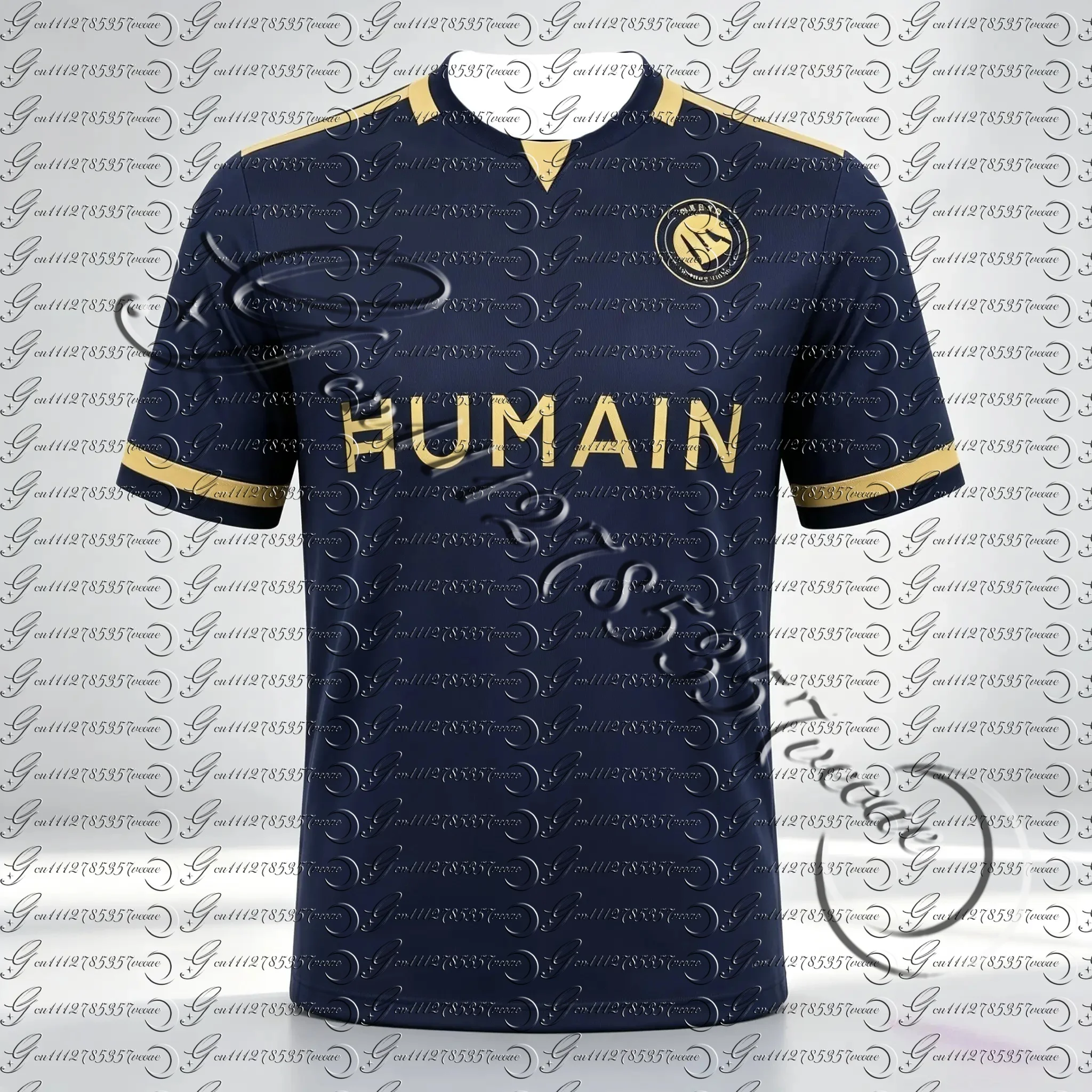 Men's Navy Blue Soccer Jersey Short Sleeve Breathable Polyester Football T-shirt Adult Sports Training Family Matching Teamwear