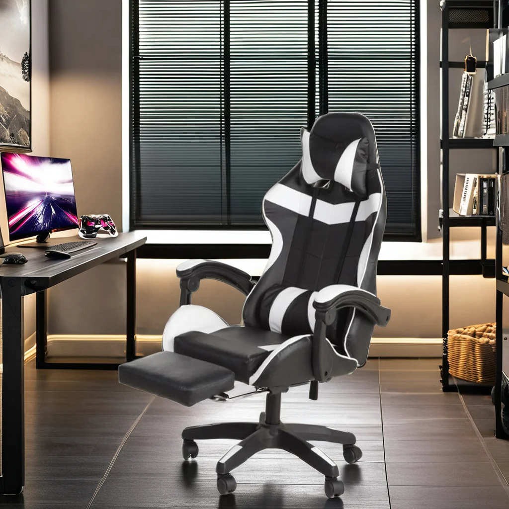 

Cheap Comfortable PU Leather Racing Computer Sillas Gamer Pro Gaming Chair with Footrest Wholesale Ergonomic Gaming Chairpromote