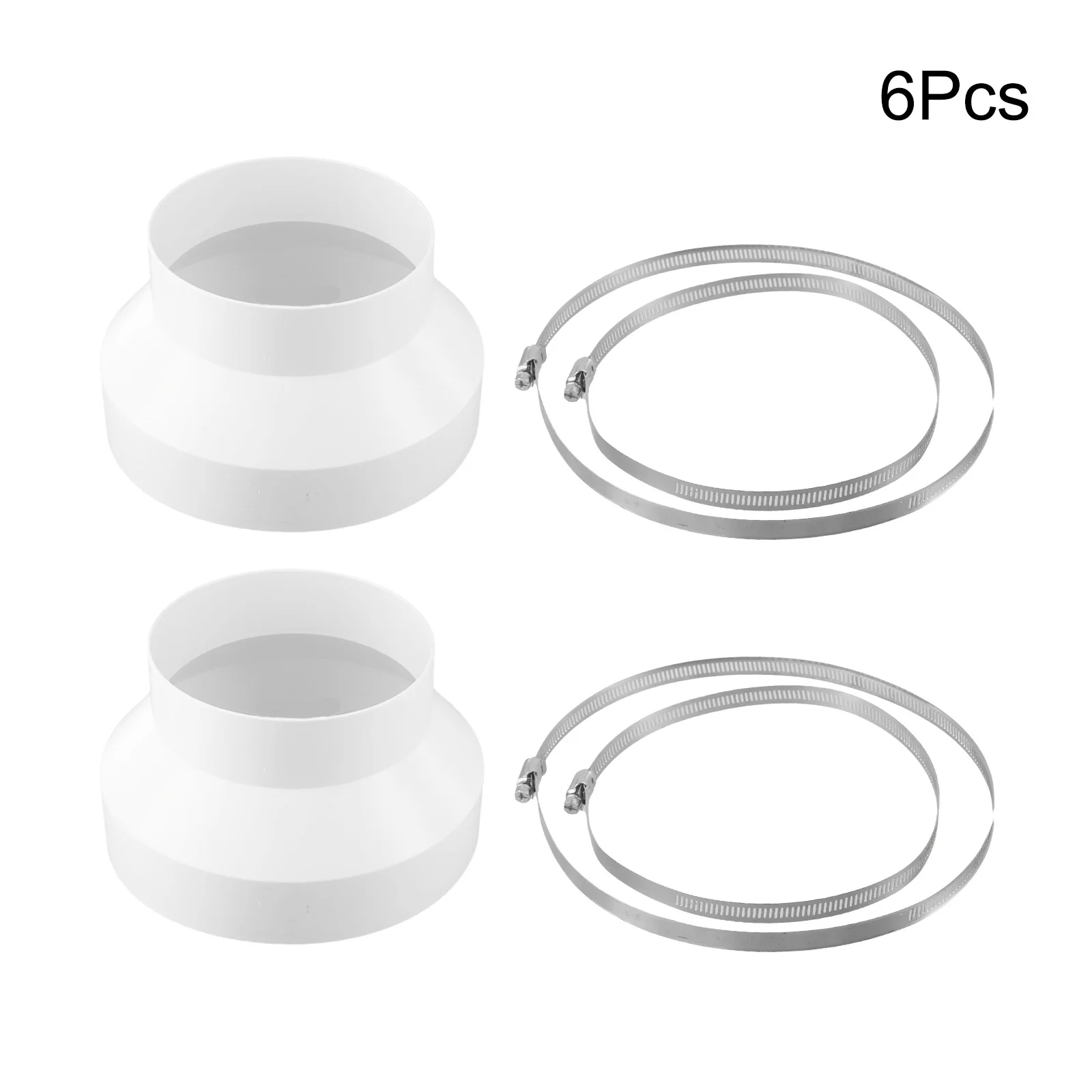 Bathroom Kitchen 8 Inch To 6 Inch Vent System Adapter Ventilation Connector Good Toughness 304 Stainless Steel ABS Plastic
